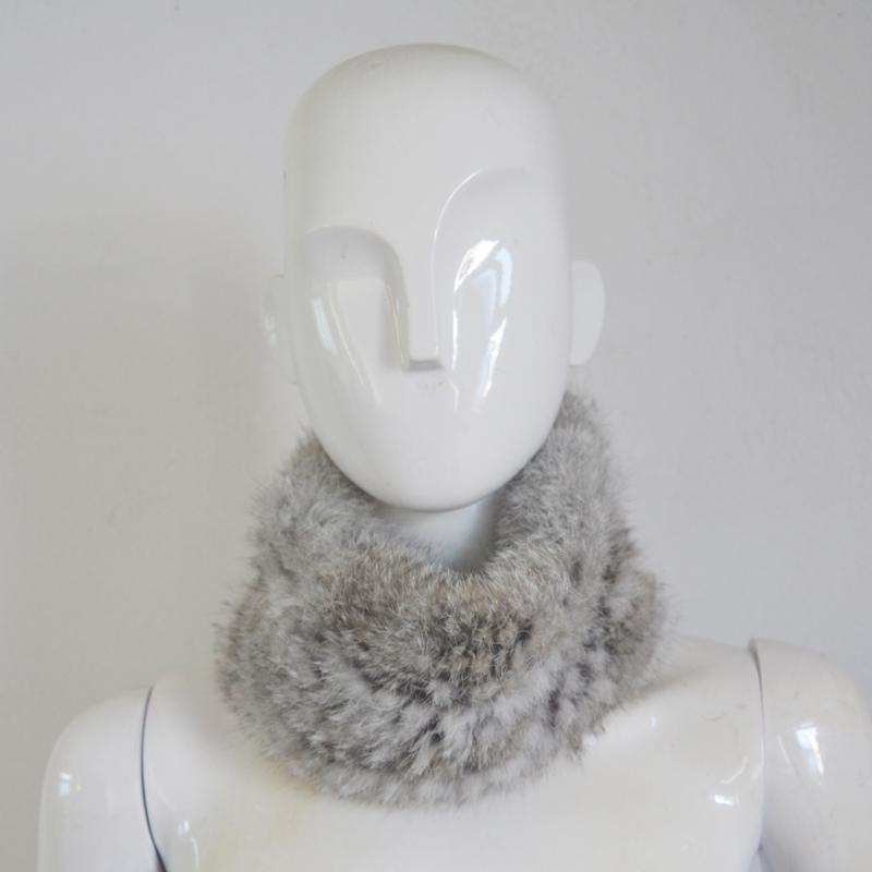 

Free Shipping China AU114 Women Elastic Hand Knit Women Real Fur Headbands, White