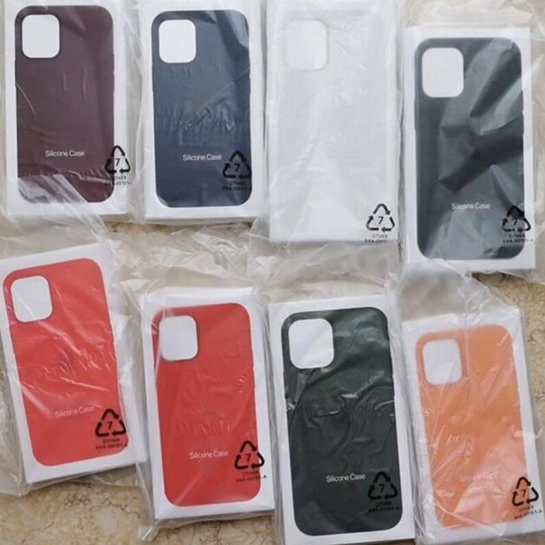 

Silicone Case Full Edge Phone Back Cover Cases with High Quality Retail Box for 12 Mini Pro Max, White