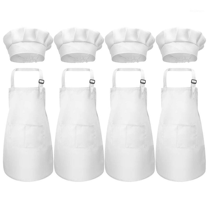 

8 Children's Apron and 8 Chef's Hat Sets, Adjustable Children's Apron for Boys and Girls1