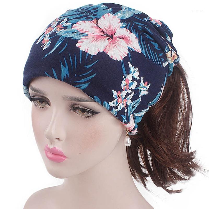 

Women Muslim Stretching Printing Turban Bandanas Headwear Chemo Hat Hood Hair 2020 New Fashion1