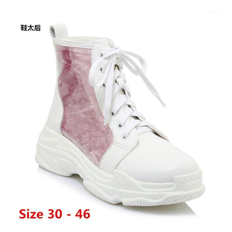 

Flat Platform Ankle Boots Women Winter Autumn High Heel Thick Short Boots Woman Wedges shoes Small Big Size 30 - 461, Yellow summer mesh