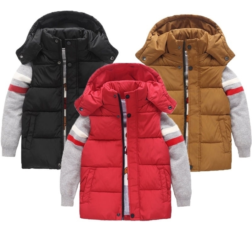 

OLEKID Autumn Winter Warm Cotton Children Vest Kids Boys Sleeveless Jacket 3-12 Years Teenager Girls Coat Boy Waistcoat 201106, Red