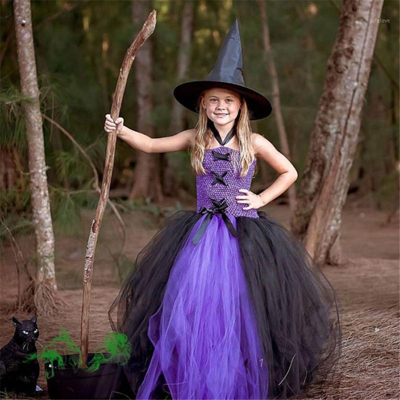 

Theme Costume Girls Tutu Dress Carnival Halloween Cosplay Witch For Kids Party Children Clothing1, Purple