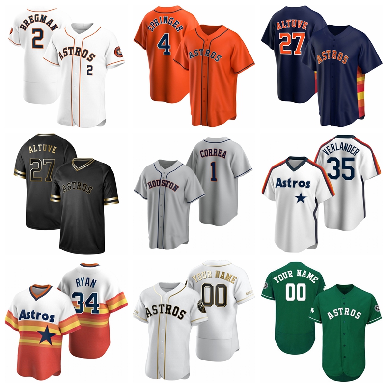 

Retro Baseball Men Women Youth 4 George Springer Jersey 27 Jose Altuve 23 Michael Brantley 10 Yuli Gurriel Alex Bregman White Orange Green