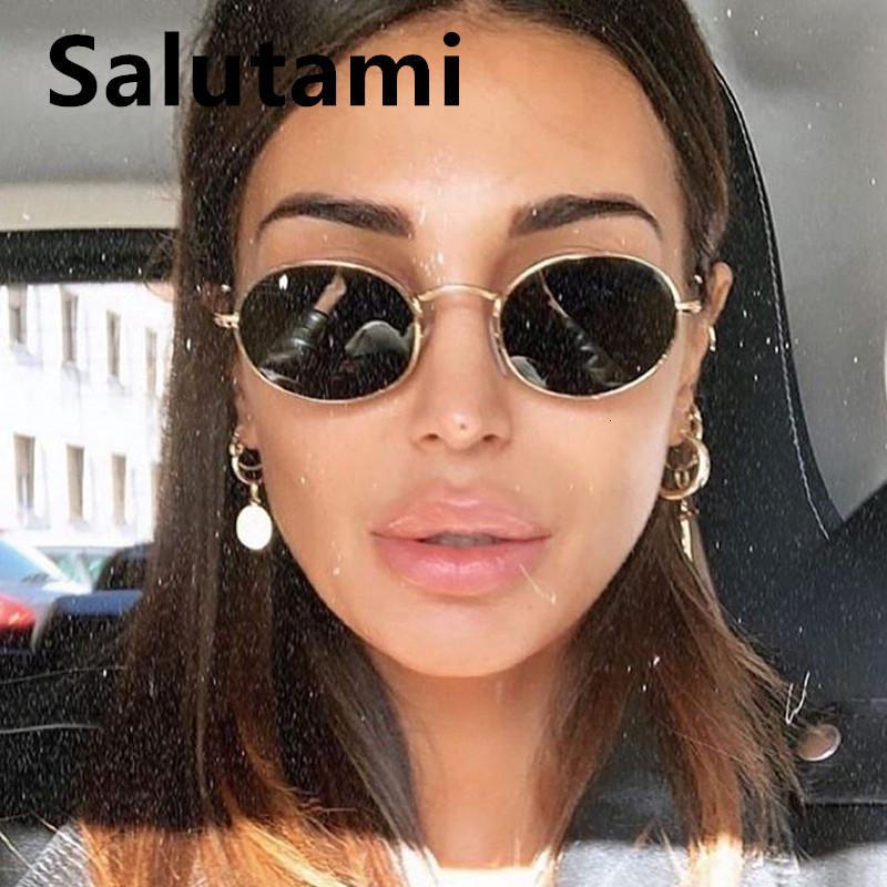 

Vintage Small Frame Oval Mirror Sunglasses For Women Alloy Elegant Gold Gray Sun Glasses Female Pink Silver Shades Cat Eye Men