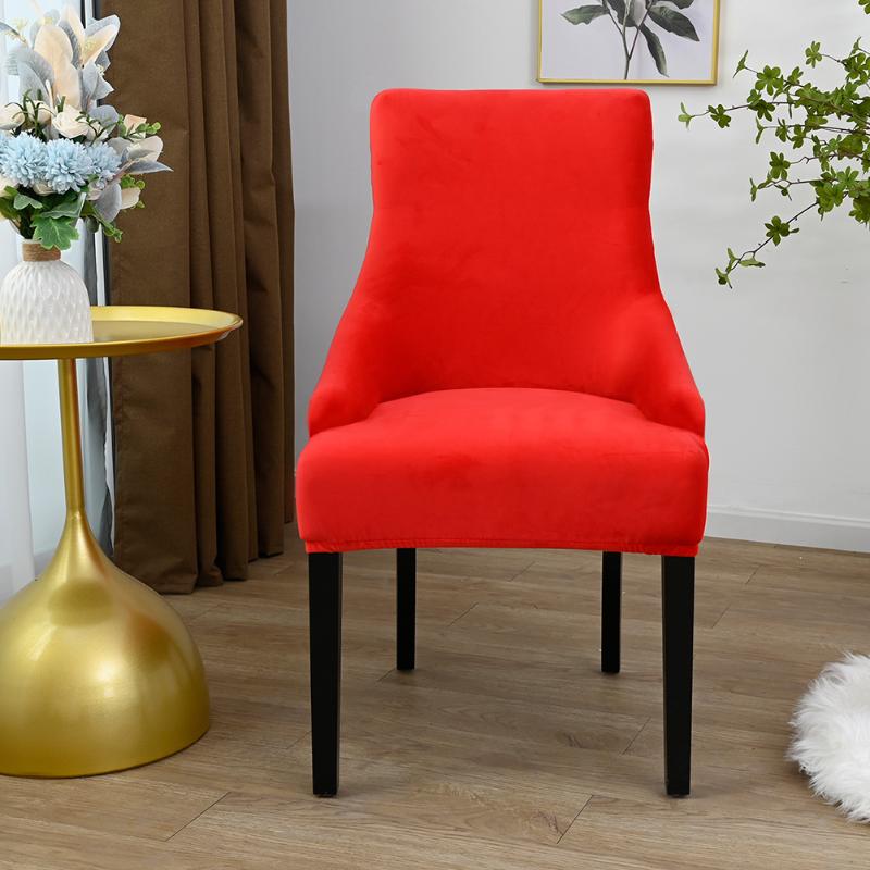 

Seat Protector Hotel For Kitchen Stretch Velvet Banquet Dining Chair Cover Removable Home Decor European Style Furniture Elastic