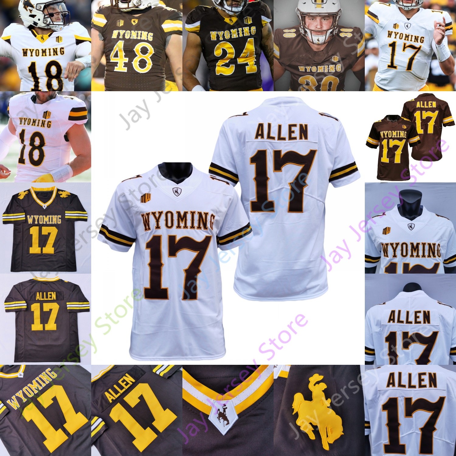 

Wyoming Football Jersey NCAA College Josh Allen Andrew Peasley Titus Swen Joshua Cobbs Easton Gibbs Cole Godbout Braasch Xazavian Valladay Bertagnole, White ii