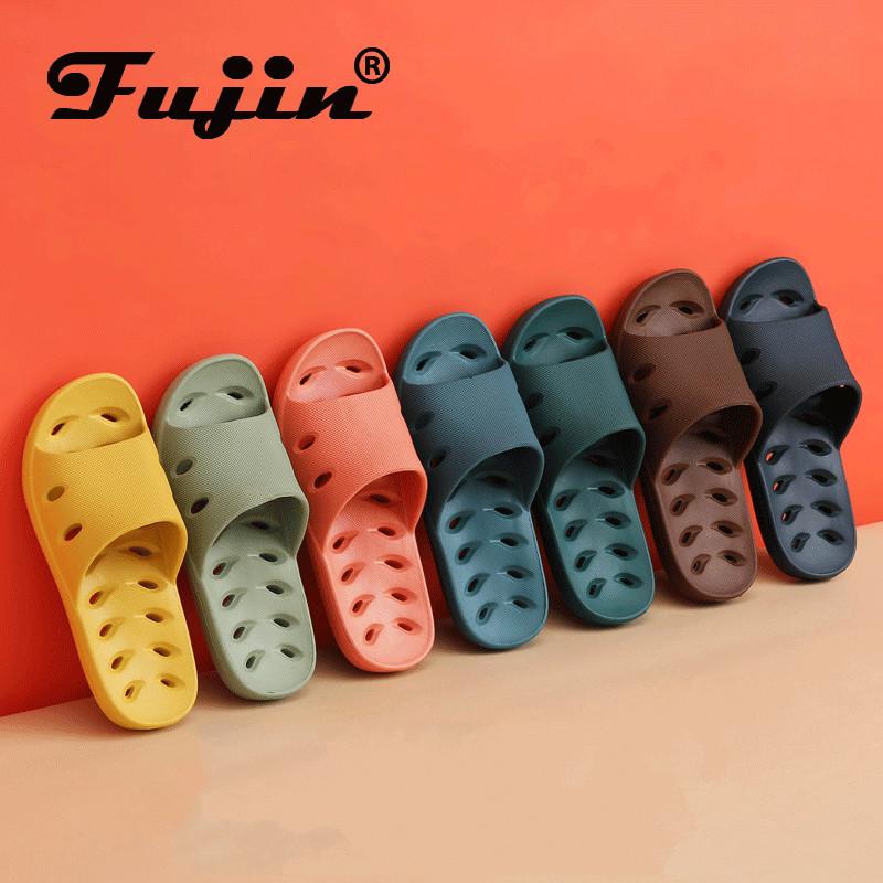 

Fujin Women's Bathroom Slippers Water Leakage Quick Drying 2020 Deodorant Non Slip Fashion Couple Male Summer Home Bath Slipper, Blue