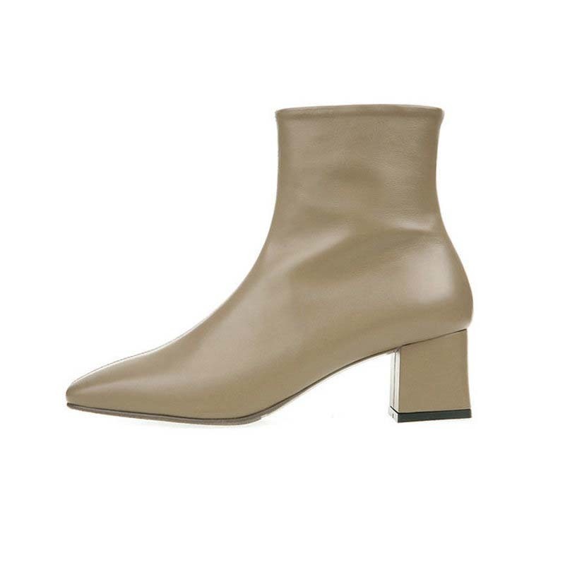 

Was 2020 female shoes winter genuine leather ankle + plutonium square med heel zipper motorcycle platform boots 34-43, Grey sweden