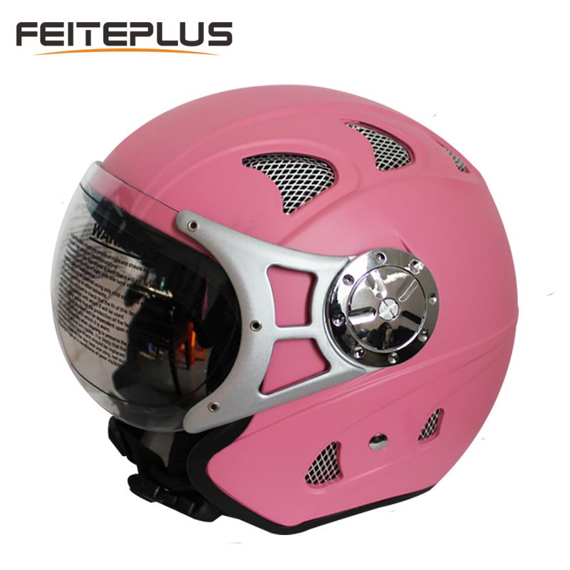 

Motocross 3/4 Open Face Helmet Universal Motorcycle Helmet Unisex Adult Four Seasons Electric Cars Bike DOTECE, Pink