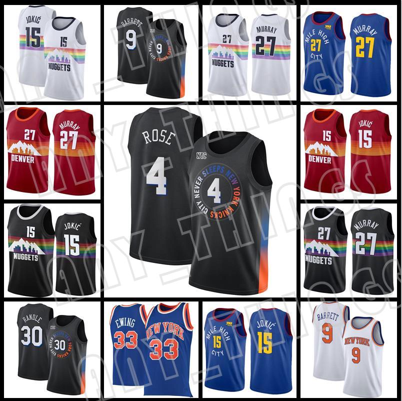 

Derrick 4 Rose RJ 9 Barrett Patrick 33 Ewing Retro 15 Jokic Basketball Jamal 27 Murray Julius 30 Randle Nikola Kemba 8 Walker 75th Jersey, Men jesery