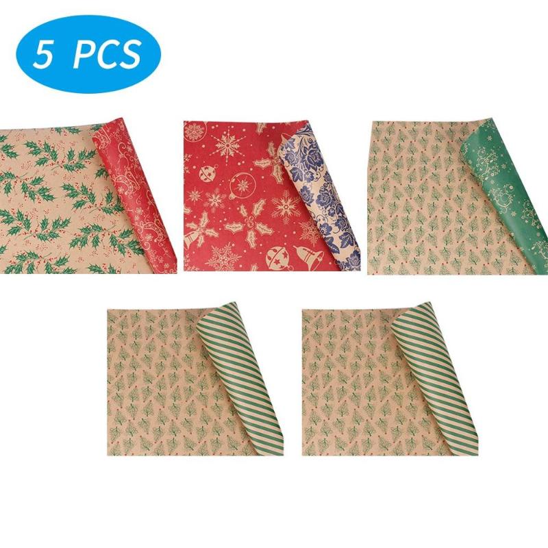 

5pcs Packaging Wrapping Paper Double Sided Pattern DIY Cowhide Gift Box 50 * 70cm #2D10
