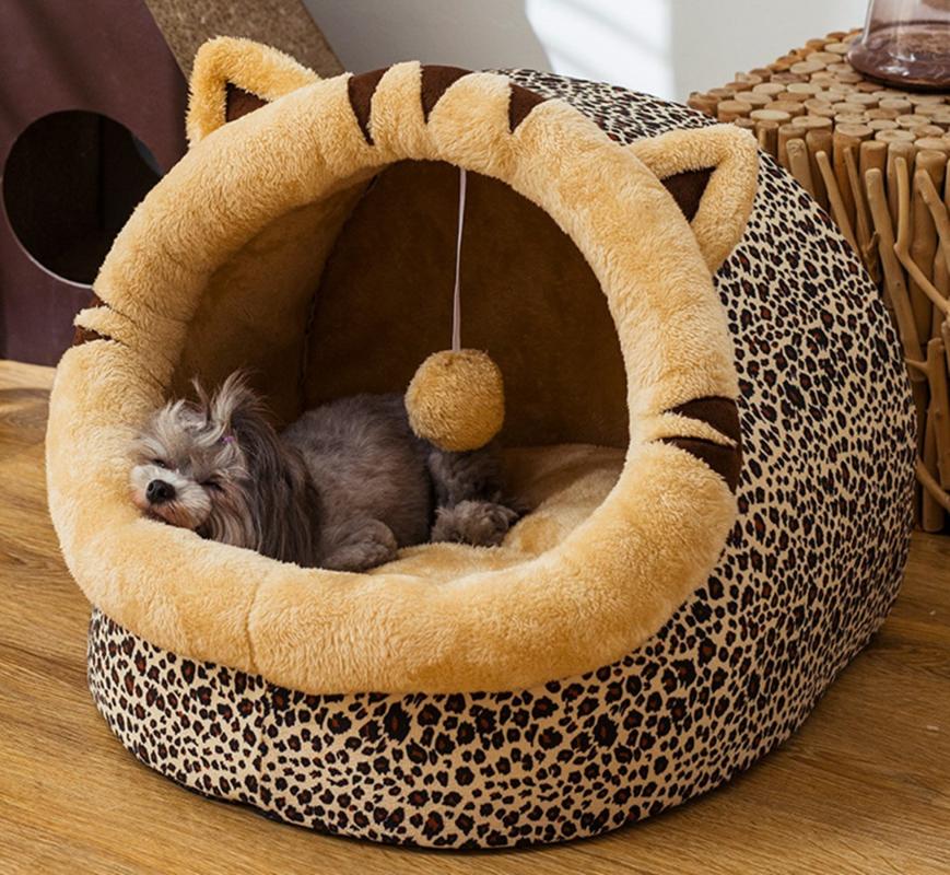 

Pet Dog Cat Bed House with Ball Winter Warm All Season General Enclosed Bed House Removable Washable Cat Kennel Pet Supplies