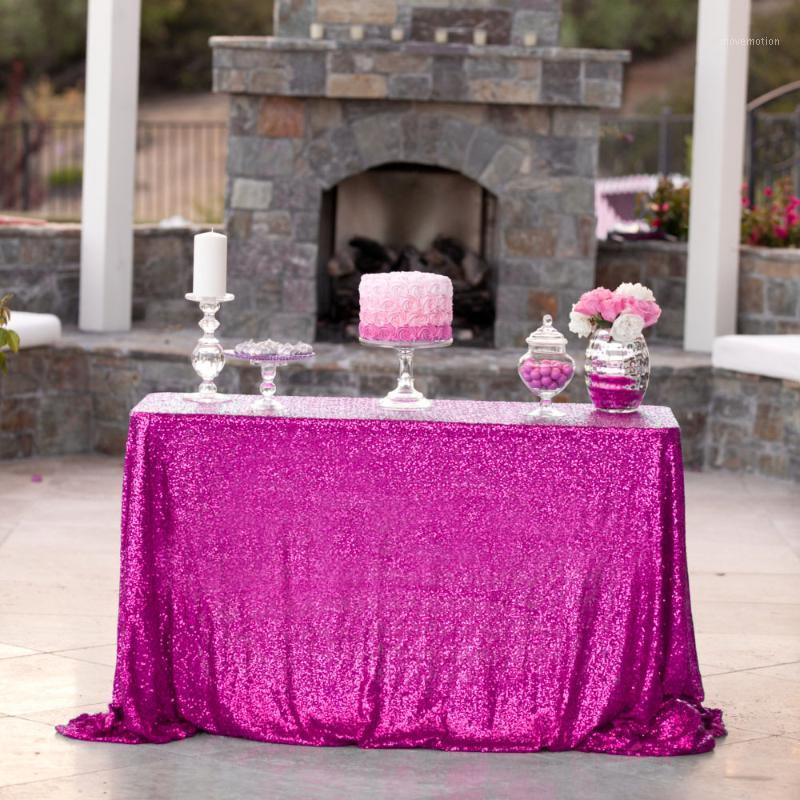 

Fuchsia Sequin Tablecloth 60x102in Shiny Rectangular Embroidered Sequin Tablecover for Wedding Party Christmas Decoration -1, Red