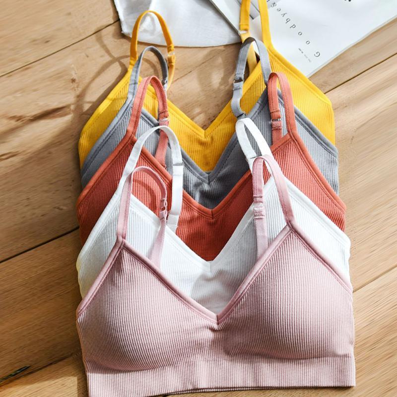 

2020 Mini Camisole Bra Wireless Padded Bra Tank Top Seamless Sports with Straps for Women Cropped Top Sexy Solid1