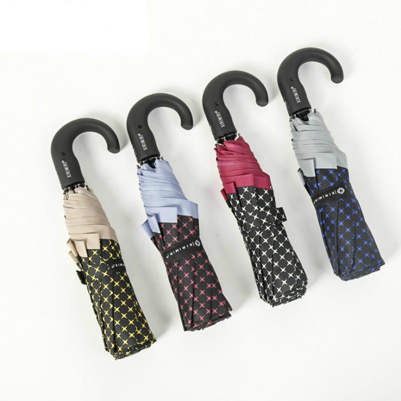 

Oloey Full Automatic 8 Bone Impact Cloth Outdoors Sunny Umbrella Man And Women Parasol Fold Sunshade Umbrellas With Handle, White