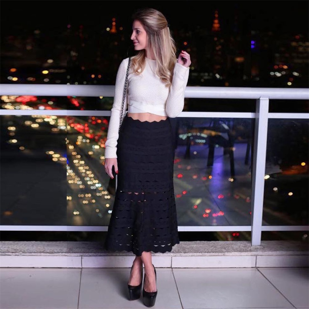 

2020 Mode Black Red Beige the List of Women New Arrival Mid-bezerro Dressed As Jacquard High Quality Celebrity Party Bandage Skirt Bumj, White-skirt