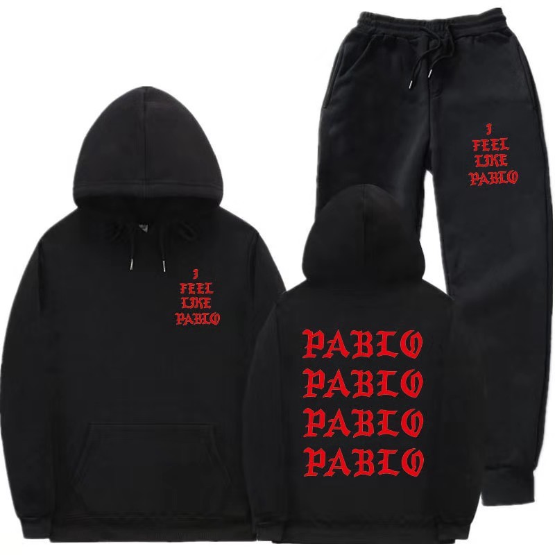 

Kanye I feel like Pablo sanitary Pants Set Hoodie autumn winter sports suit, White