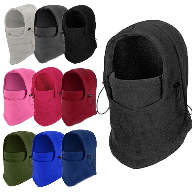 

Unisex Polar Fleece skull bandana neck Hood Hat Casual Beanie Ski Snow Cap Snood Scarf Warmer Thermal, Black