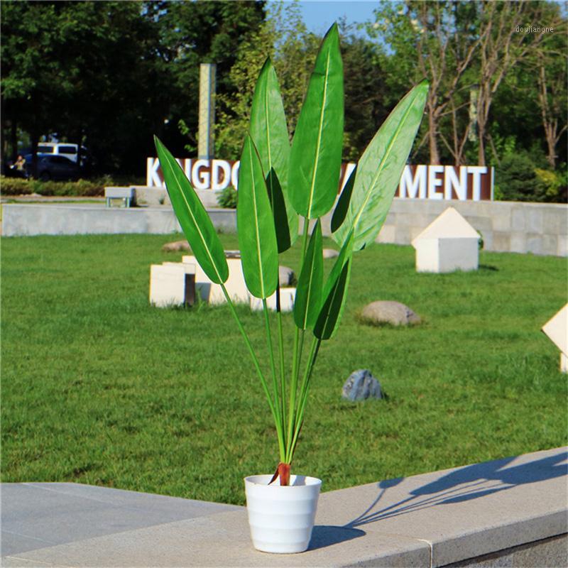 

80cm 7 Fork Large Artificial Tropical Plants Green Plastic Monstera Leaf Art Flower Material For Home Office Hotel Decoration1, 7fork 77cm