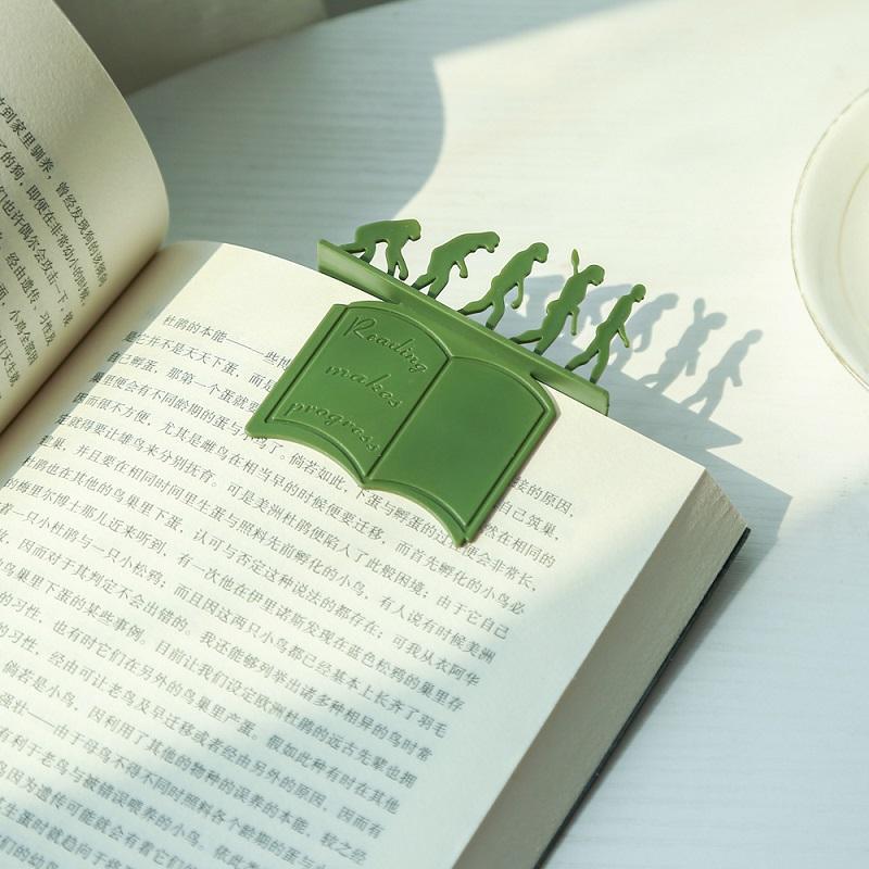 

TUTU 2Pcs/lot Plastic Bookmarks Human Evolution Shaped Paper Clips Bookmarks Office Supplies for Kids School Student H03501