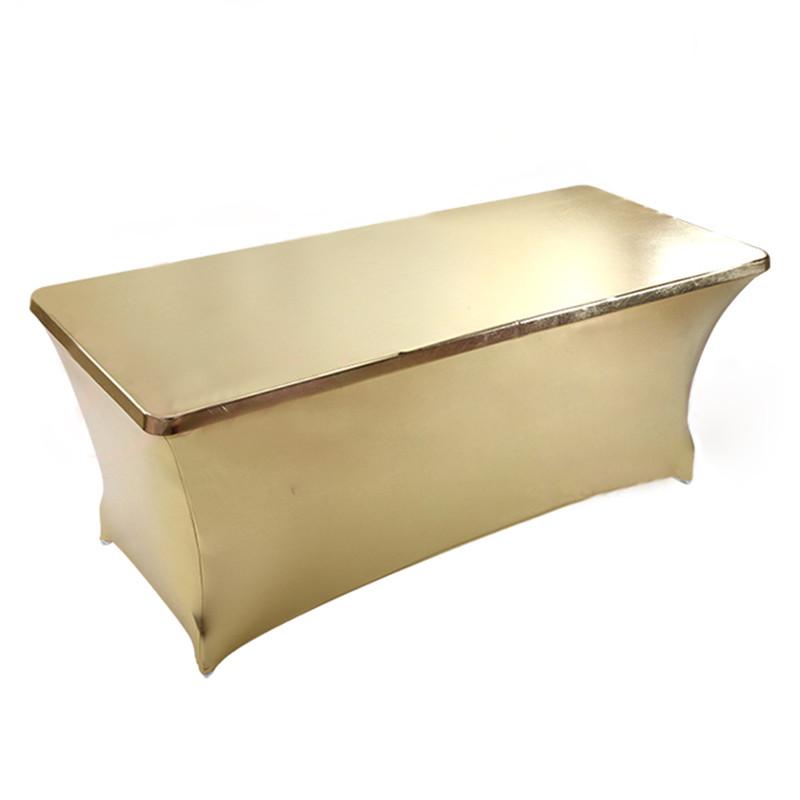 

1PC Metallic Gold Lycra Spandex Table Cover Rectangle Stretch Table Cloth Linen For Party Event Hotel Wedding Decoration, Purple