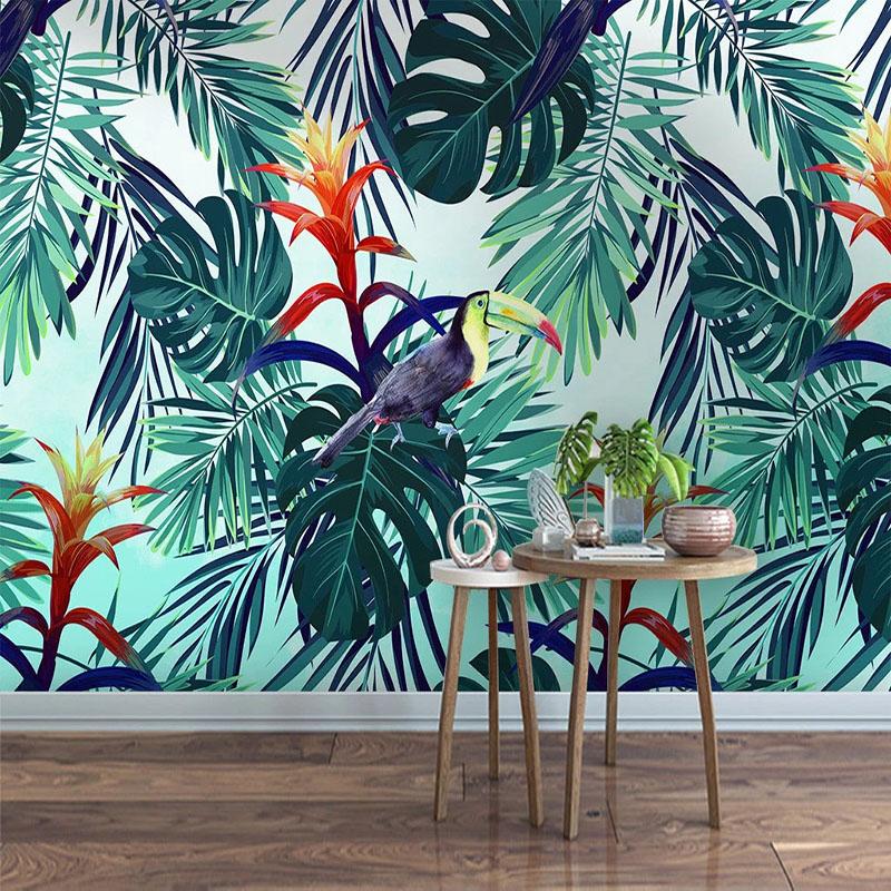 

Custom Photo Wallpaper For Walls 3D Modern Minimalist Tropical Plant Banana Leaf Bedroom Living Room TV Background Wall Murals, As pic