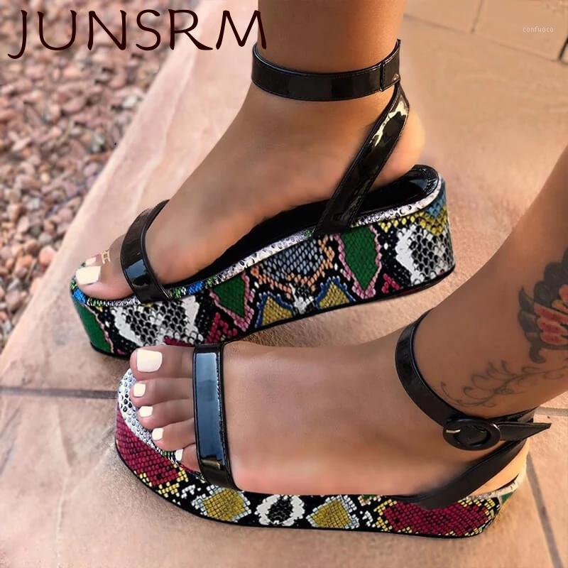 

new women leopard summer sandals new open toe fashion colorful shoes thick bottom sandals wild shoes large ladies Shoe1