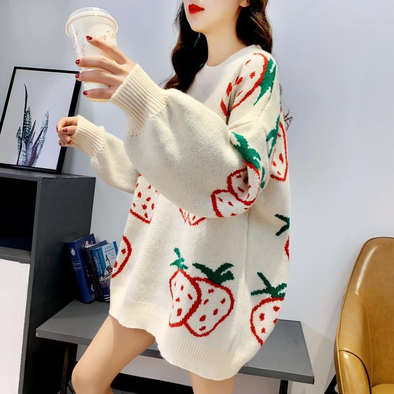 

2021 New Veet Winter Autumn Oversize Knitted Sweater Women Clothes Jackets Pullovers Long Sleeve Style Tops 32ym