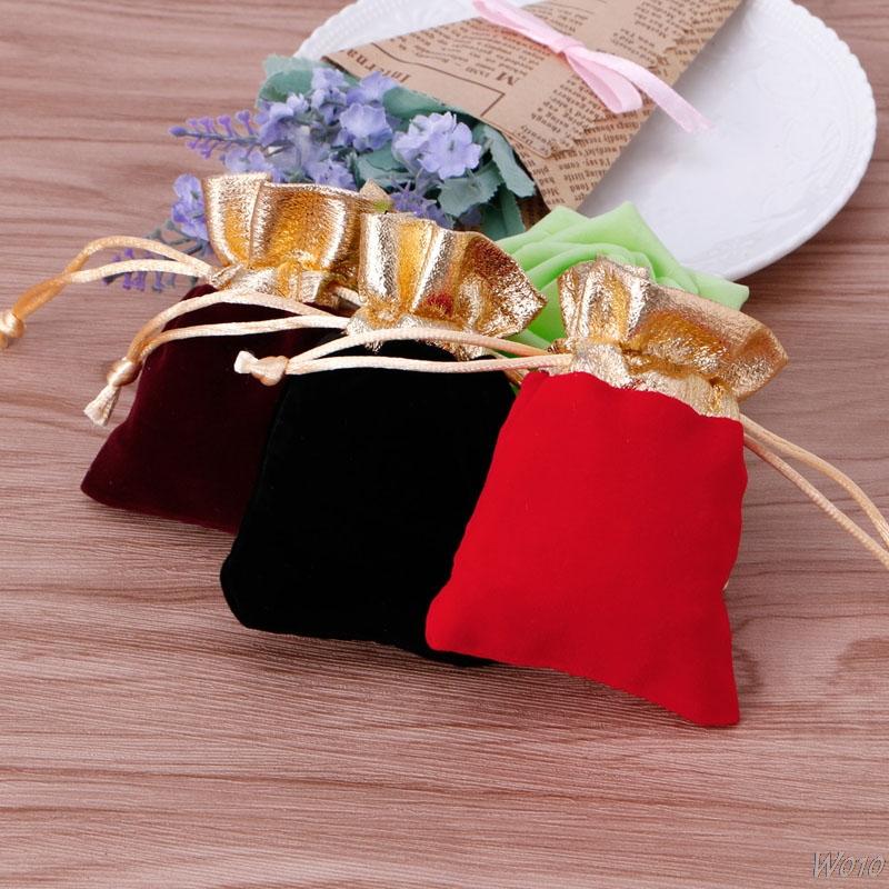 

10Pcs 7X9cm Drawstring Case Velvet Jewelry Wedding Christmas Gift Pouches Bags-W110