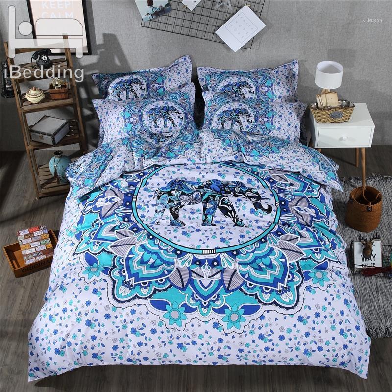 

3Pcs/Set Bohemian Mandala Elephant 3D Bedding Sets Printed Duvet Cover Set  Full Queen King Size Bed Sheet1