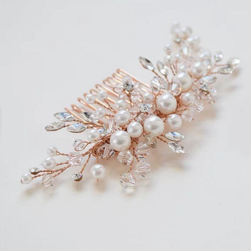 

Hair Clips & Barrettes Wedding Comb Rhinestoen Headpiece Gorgeous Crystal Pearl Accessories1