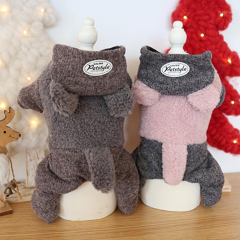 

Brown Pink Colors Super Warm and Thick Autumn and Winter Four-legged Warm Pet Supplies Luxury Design Dog Jacket Winter Dog Suit1