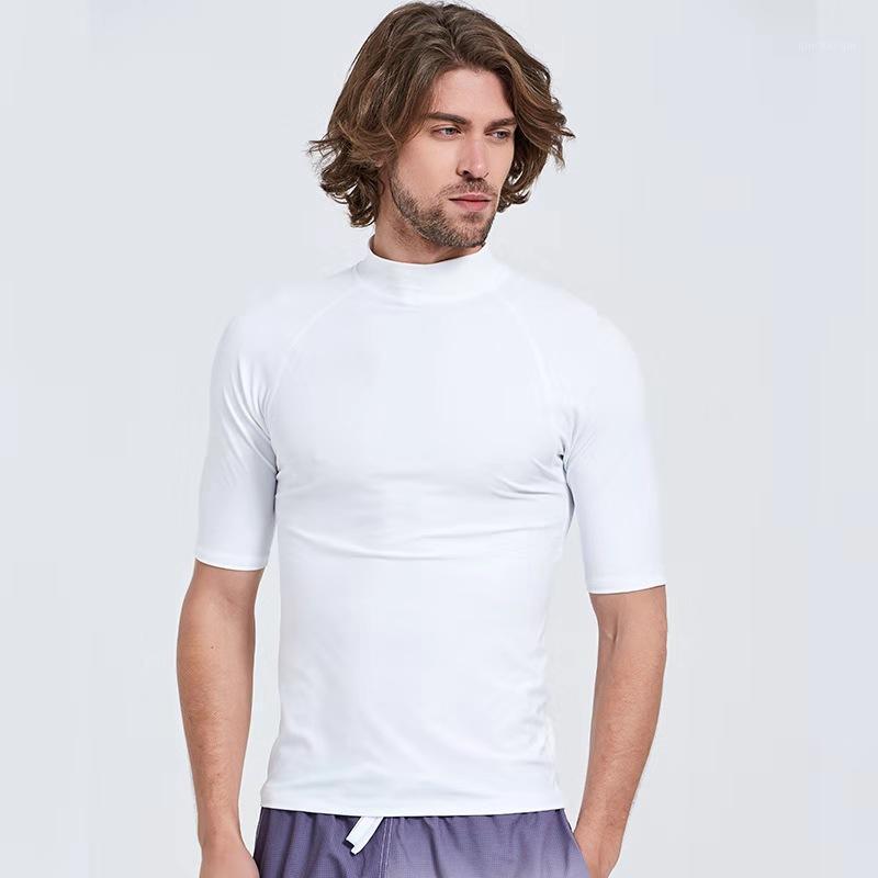 

Men's Long Sleeve Rash Guard Swim Shirt White Rashguard Swimsuit Top Sun UV Protection Compression Base Layer Wetsuit Crew Neck1