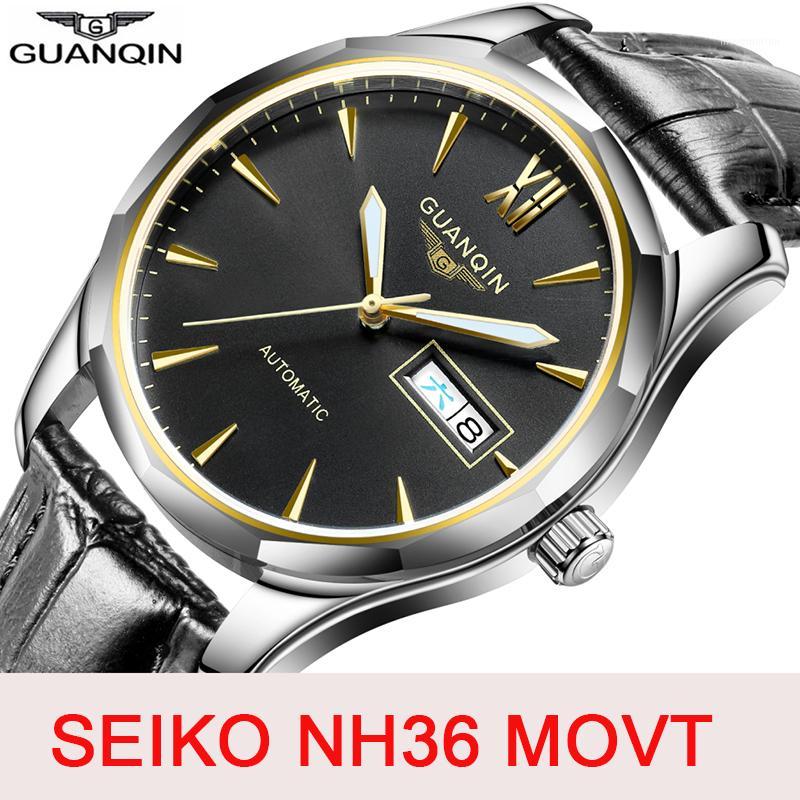 

GUANQIN Automatic Mechanical men Watches Japan NH36 movement Sapphire watch men Luminous clock waterproof date Relogio Masculino1