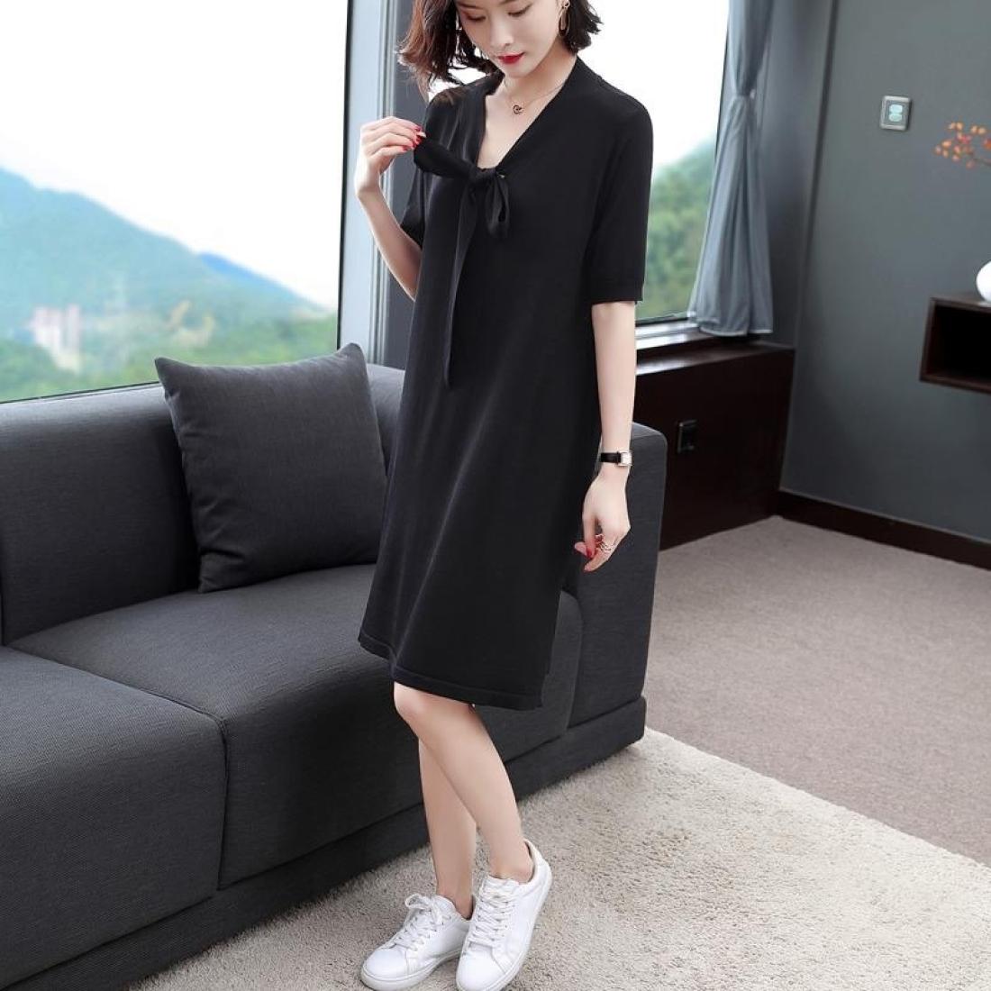 

Loose Slim Mid-length A-line Dress