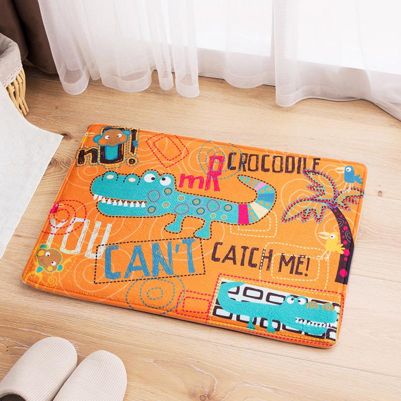 

New Lovely Animal Print Carpets Anti-slip Floor Mat Soft Flannel Creative Cartoon Carpet Home Decor Entrance Doormat Kitchen Mat, 01
