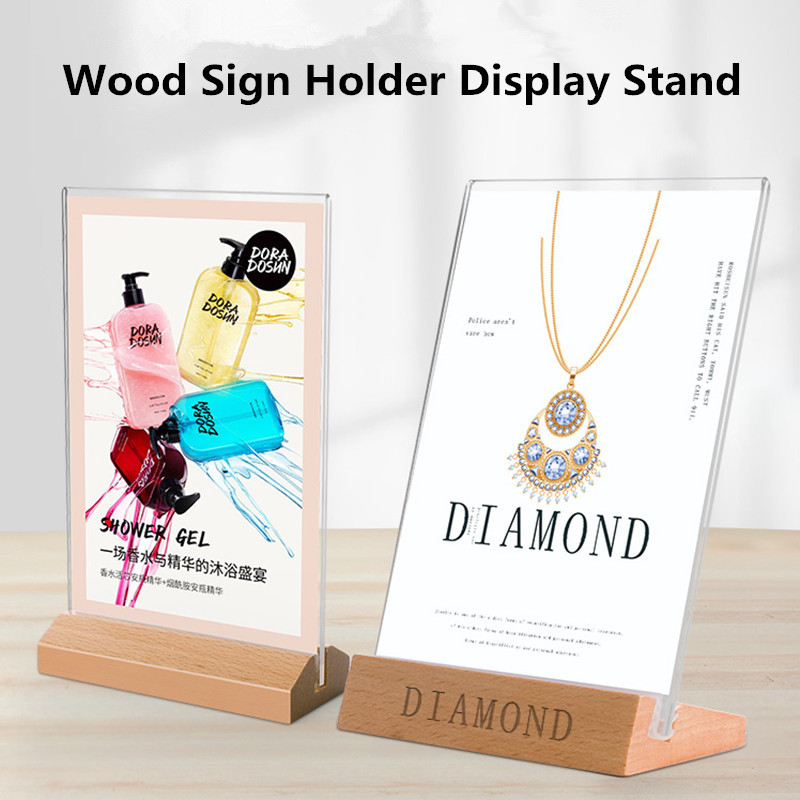 A4 Acrylic Sign Holder 8.5 x 11 Table Top Display Stand Portrait Upright Photo Picture Frame Wedding Menu Ad Holder Stand-image-754934439