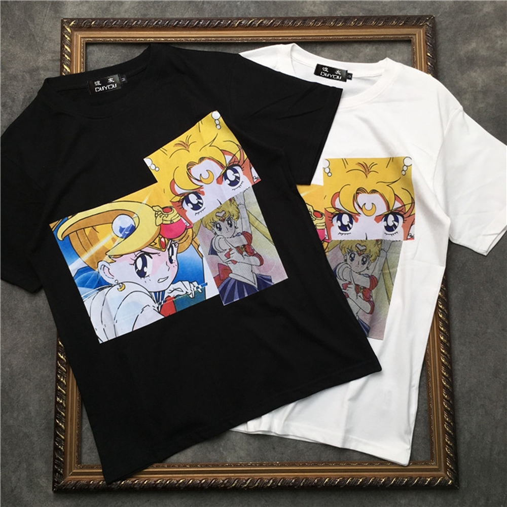 

Men's Short-sleeved T-shirt Anime Cartoon Pattern Women Shirts|streetwear 2191001595 Kn9o, White