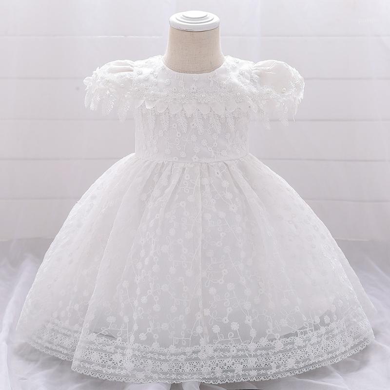 

wedding baby clothing 2020 infant Baby Girl Dress Lace white Baptism Dresses for Girls 1st year birthday party1