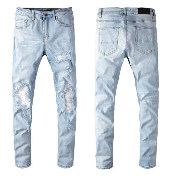

2022 Fashion Skinny mens Luxury Designer Denim Jean Holes Trousers Biker Pants 624 jeans size 28, 650