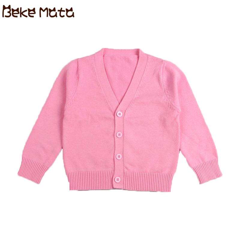 

Baby Cardigan For Girls 2020 Autumn Kids Boys Sweaters Long Sleeve V Neck Toddler Clothes Knitted Cotton Children Sweater 1-7Y, Black