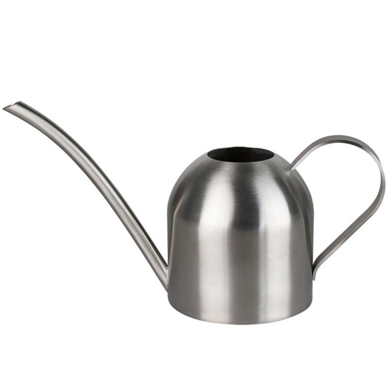 

Long Mouth Portable Household Gardening Tools Plant Watering Can Stainless Steel Sprinkling Patio Thick Outdoor Flowers Pot, As pic