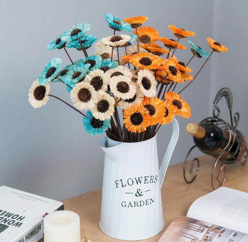 

5pcs Dried Gerbera Jamesonii Bolus Flower For Craft Gift Material Accessory Decoration DIY Flower Bouquet Miniascape Making, Blue