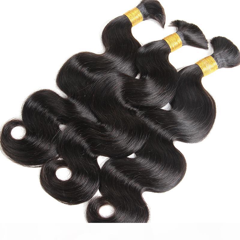 

Human Braiding Hair Bulk No Weft Mongolian Body Wave Bulk Hair For Braiding Remy Hair 3Pcs Lot
