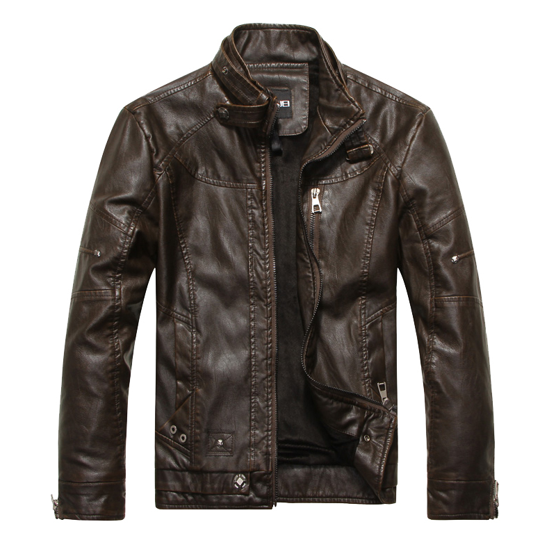 

2021 Autumn Men's Short Gola Mens Jacket From Leather False Coat New Tag U6X4, Brown