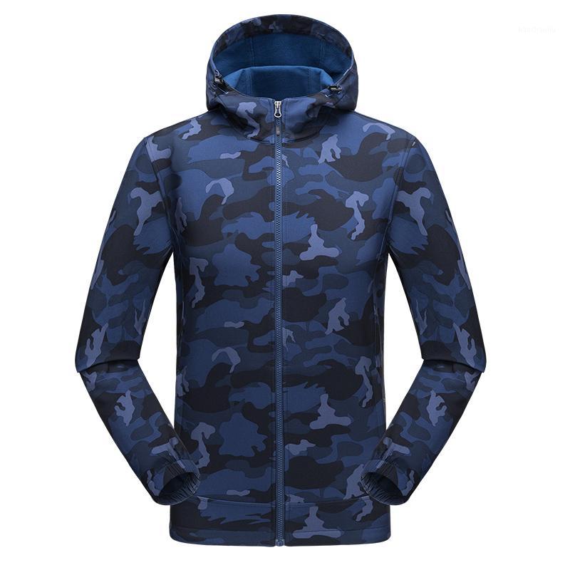 

Tectop Waterproof softshell Outdoor Jacket Men Army Tactical Jacket Spring Coat Camouflage Hiking Camping Travel Hunting Clothes1, Blue