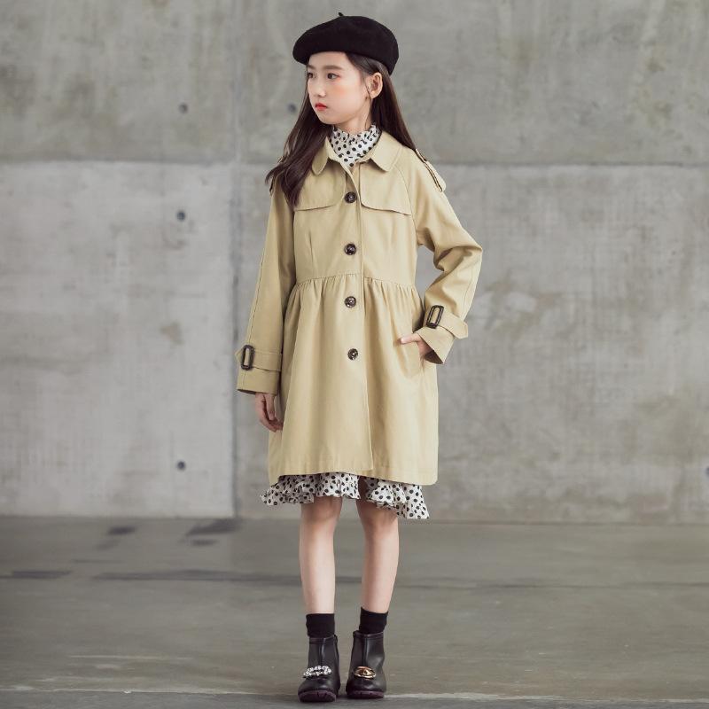 

Baby Girl Coat Fashion Jacket Autumn 2020 New Mother and Daughter Clothes Kids Long Style Coat Cotton Children Jacket, #8967, Khaki