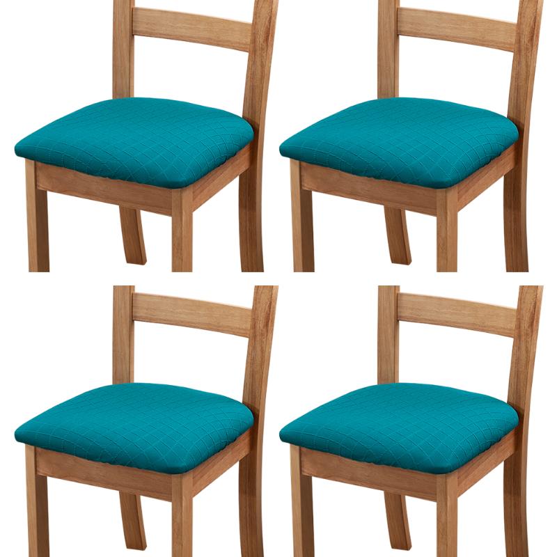 

4pcs With Ties Dining Room Anti Scratch Stretch Universal Dustproof Chair Seat Cover Removable Furniture Protector Upholstered