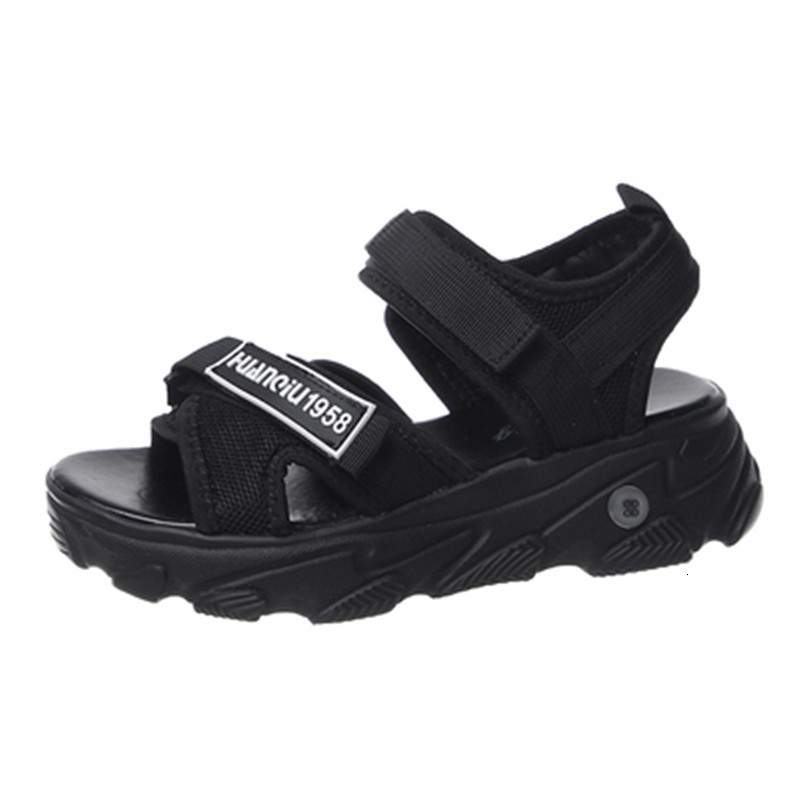 

2021 New Size -42 Thick Sandals of Women Open Toed Summer Shoes Chunky Sandalias Mujer 6HO7, Black